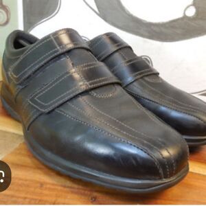 Rockport Men's Black Leather Velcro Loafers Size 10m